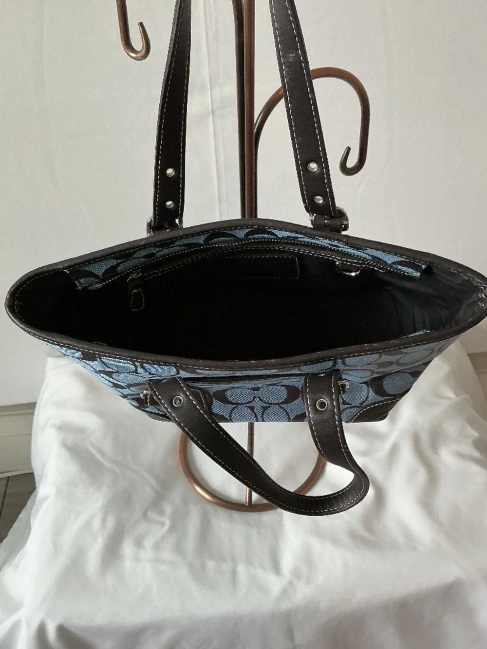 VINTAGE Y2K Coach Hampton Mini Signature Tote Blue Canvas 6043 (Oct 2002)